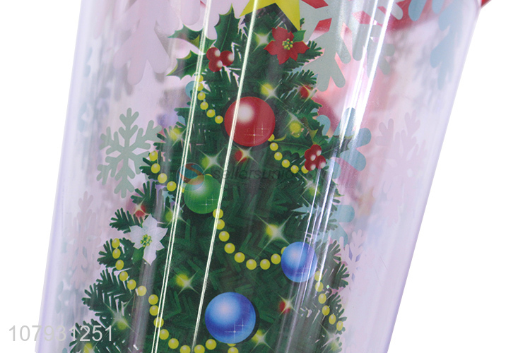 Hot sale Christmas tumbler with straw, Christmas straw water cups
