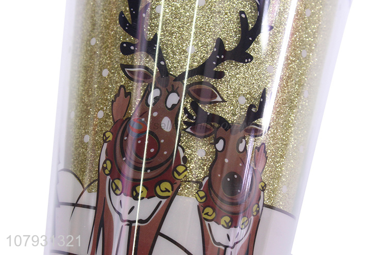 Yiwu market lovely Christmas straw cups Christmas tumbler with straw
