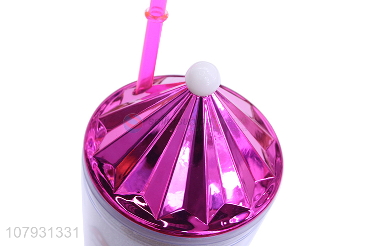 China imports Christmas straw cup double-walled plastic tumbler with straw