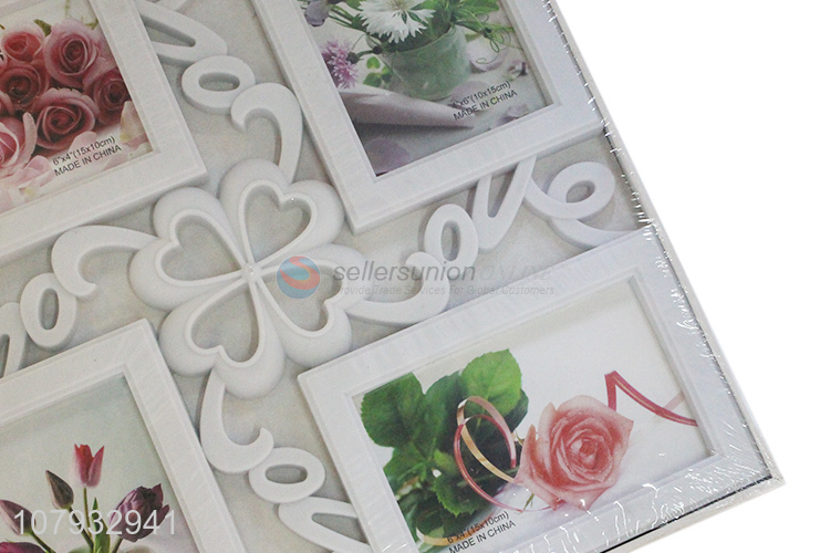 New style four openings plastic combination picture photo frame