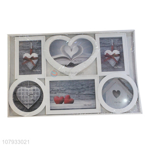 Factory supply six openings family collage picture photo frame for gifts