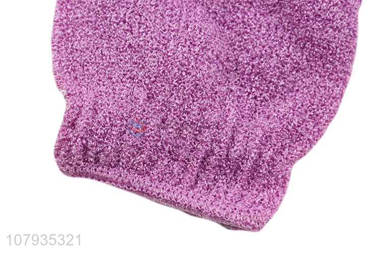 Hot sale multicolor soft polyester shower massage bath gloves