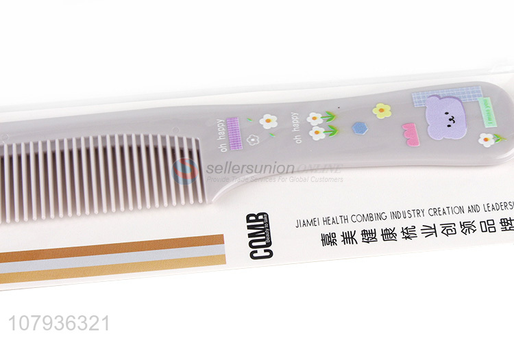 Yiwu wholesale purple plastic cartoon printing dense tooth comb
