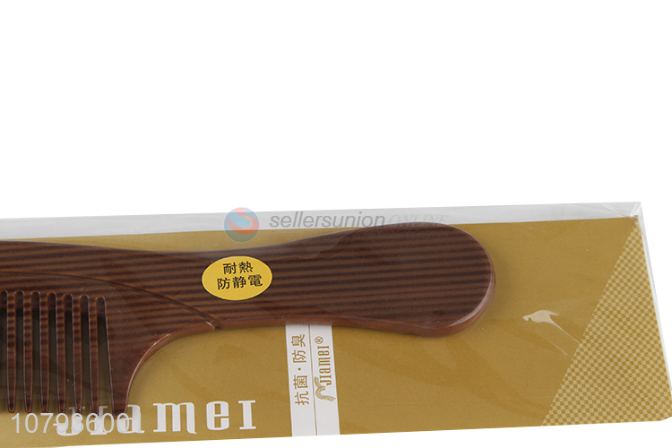 Low price brown plastic close-tooth comb universal hairdressing comb