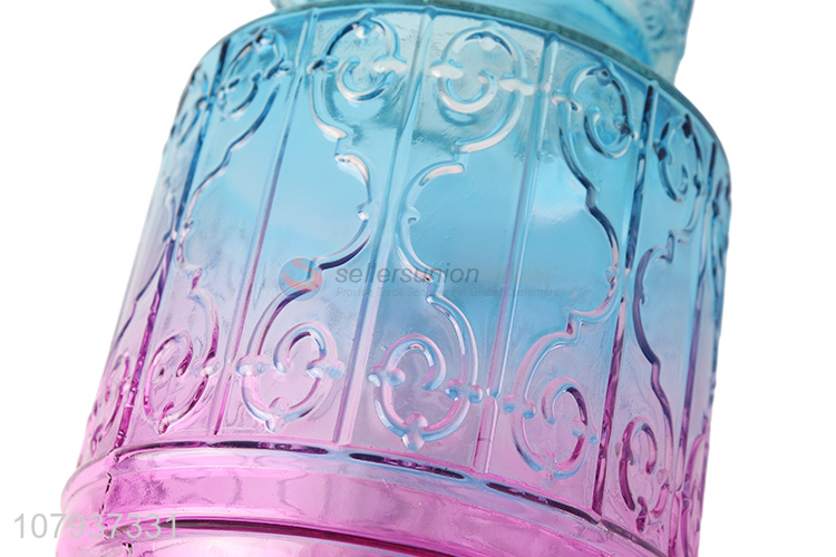 Wholesale gradient stained glass vase colored flower arragement vase