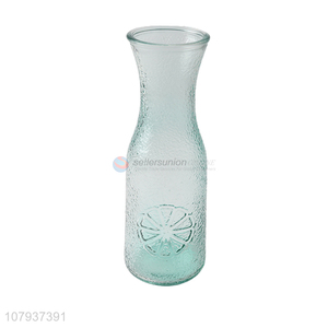 China factory clear colored frosted glass flower vase for room decoration