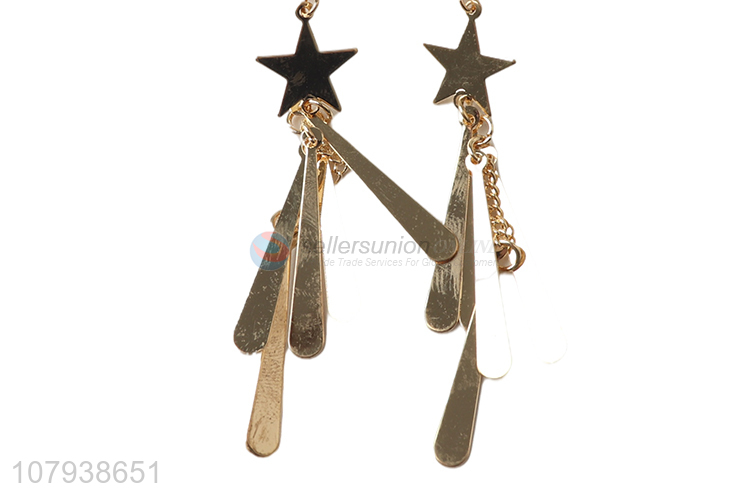 Best quality women star long earrings jewelry with cheap price