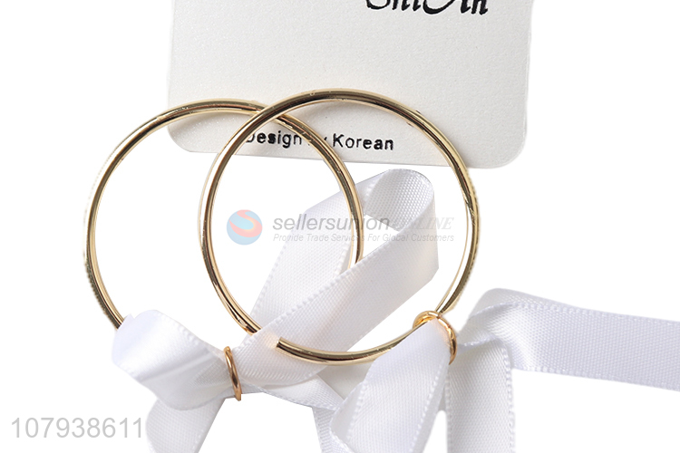 New products women long white ribbon earrings jewelry for sale