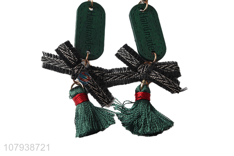 Wholesale women jewelry silk tassel earrings with high quality