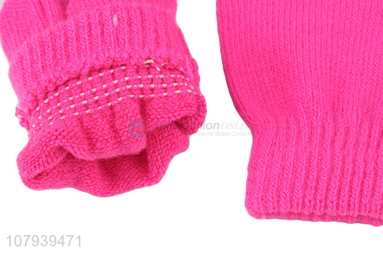 Wholesale Pure Color Ladies Gloves Five Finger Glove