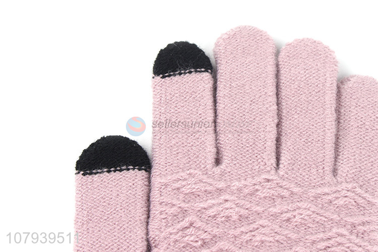 Best Quality Winter Touch Screen Gloves Women Knitted Gloves