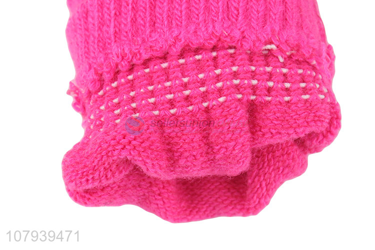 Wholesale Pure Color Ladies Gloves Five Finger Glove