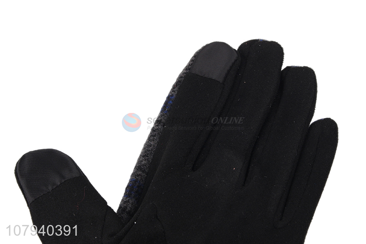 Top product women winter gloves check pattern cycling sport gloves