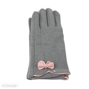 Wholesale gloves women winter gloves with bowknot ladies driving gloves