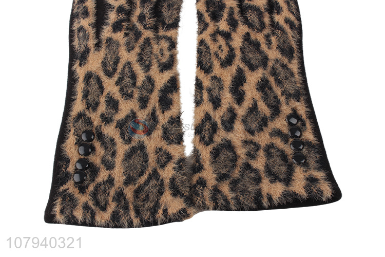 New product women winter gloves leopard grain cycling sport gloves wholesale