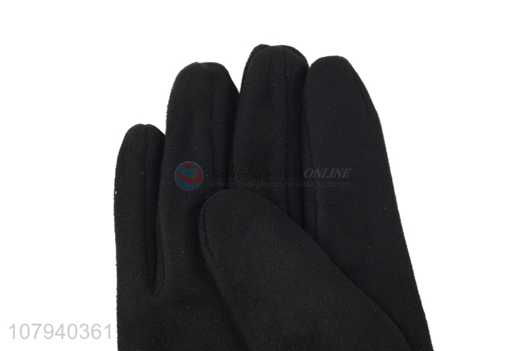 High quality fashionable men winter houndstooth gloves fleece lined gloves