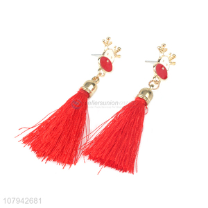 Best Quality Christmas Deer Tassel Stud Earring Ladies Ear Stud