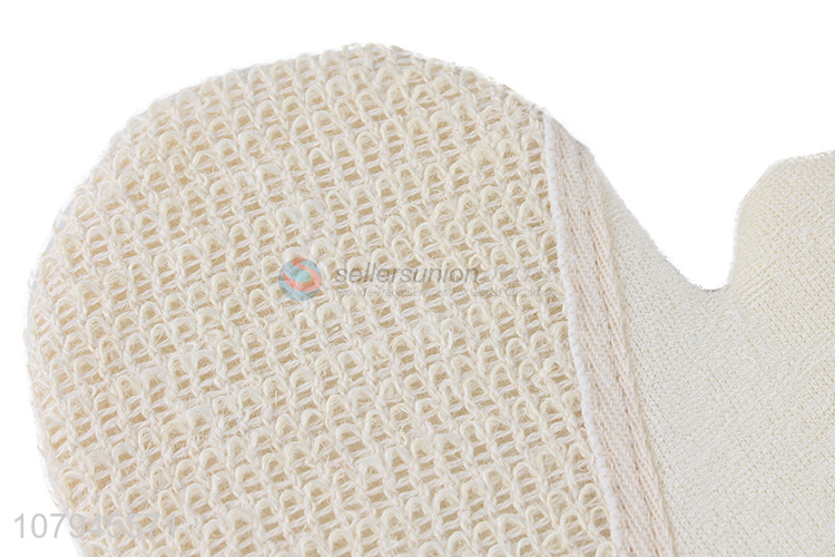 Wholesale leaf pattern exfoliating bath gloves sisal shower gloves