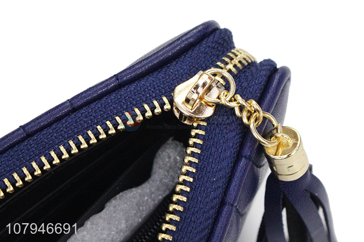 Online wholesale durable fashion lady long wallet with zipper