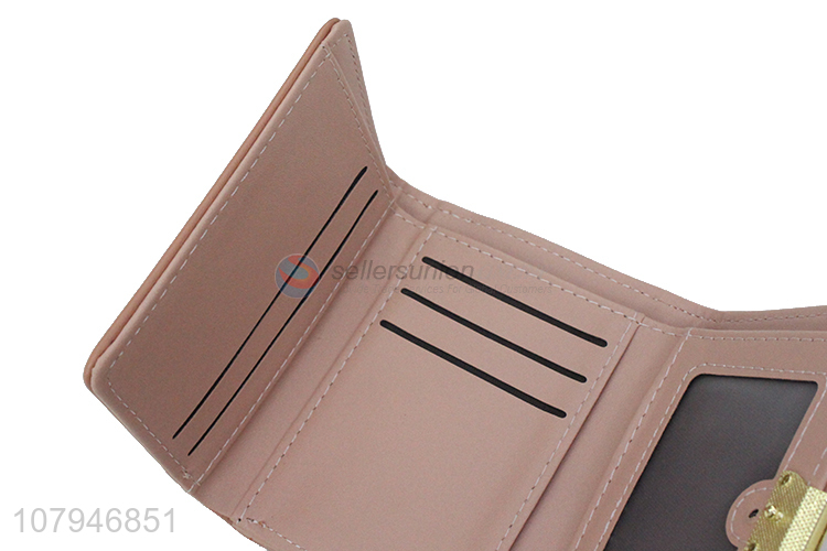 Top quality portable mini pu leather wallet for ladies