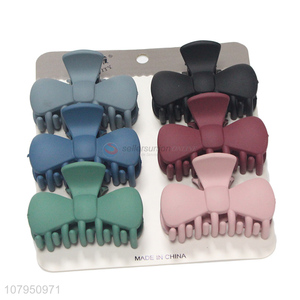 Hot selling bowknot shape multicolored plastic hair claws clips