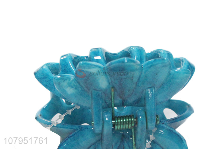 China wholesale blue durable non-slip hair accessories hair claw clips