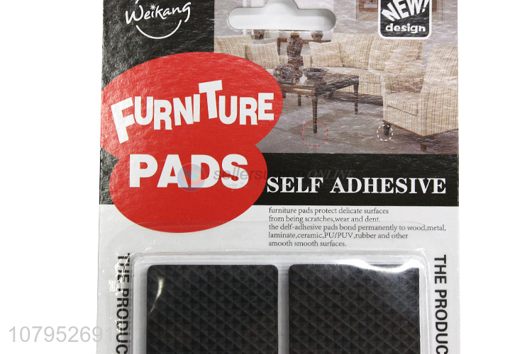 Custom 4 Pieces Square Non-Slip EVA Self-Adhesive Furniture Pads