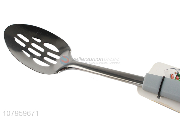 Best Selling Plastic Handle Stainless Steel Slotted Basting Spoon