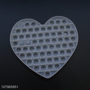 Good quality heart shape soft silicone push bubble fidget toys for sale