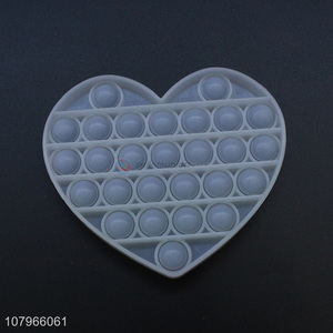 Wholesale cheap price heart shape silicone push bubble fidget toys