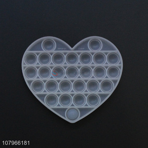 Most popular heart shape silicone push bubble fidget toys wholesale