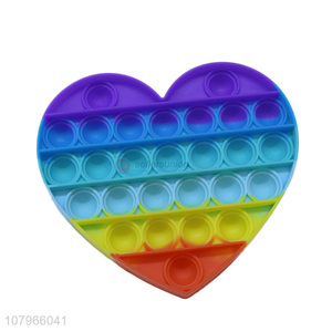 Hot selling heart shape silicone push bubble fidget toys with top quality