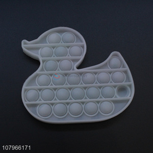 High quality soft silicone duck shape push bubble fidget toys for sale