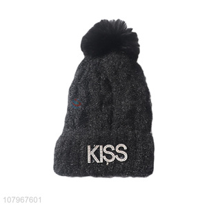 China supplier stylish women winter thermal knitted beanie ladies autumn hat