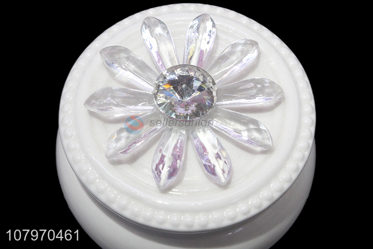 Most popular round ceramic jewelry box European style ring box