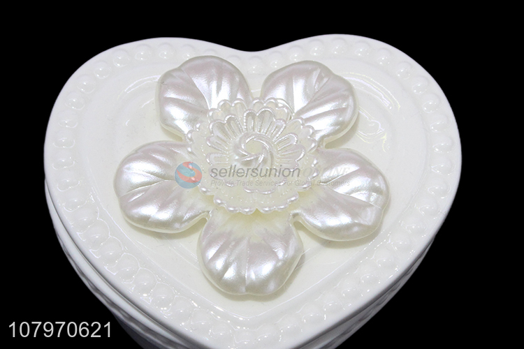 Most popular heart shaped ceramic jewelry box porcelain jewel case