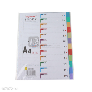 Most popular school office color index divider with top quality