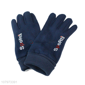 Yiwu direct sale blue printed gloves ladies sports gloves autumn