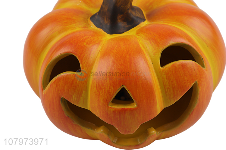 Wholesale price orange ceramic pumpkin ornaments creative Halloween decoration