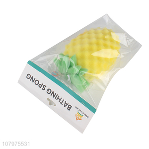 Most popular 3d pineapple shape bath sponge soft exfoliating puff