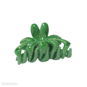 China products green plastic hair accessories hair claw clips