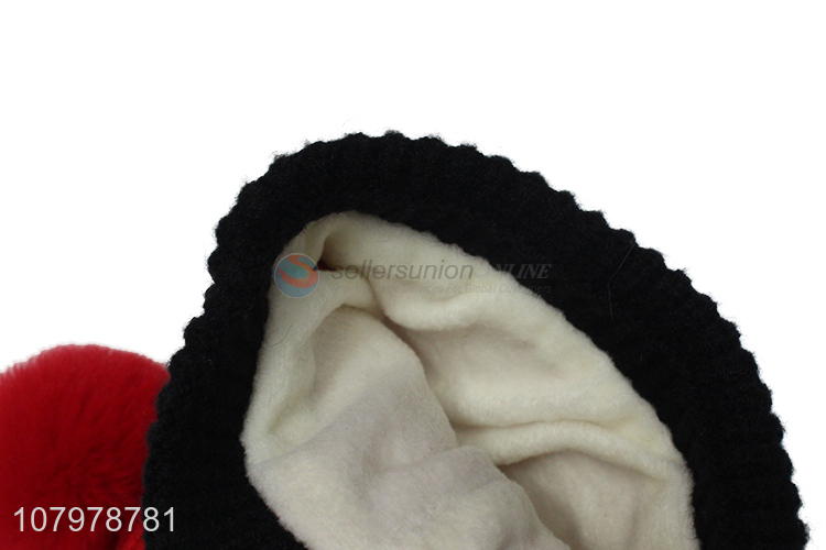 Online wholesale children winter thick beanies soft knitted ski skull cap