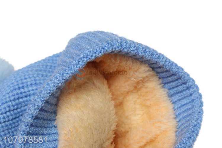 Low price kids winter hat children warm soft pom pom beanie for toddler