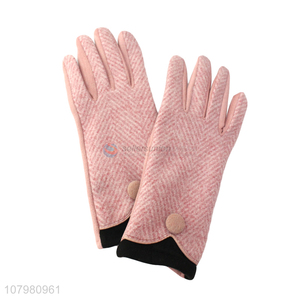 Fashion Herringbone Ladies Leisure Gloves Thicken Warm Gloves For Women