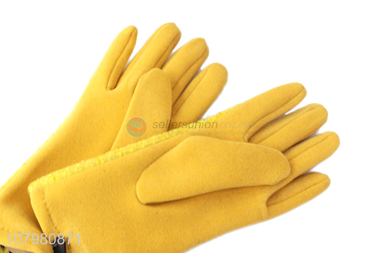 Popular Ladies Winter Leisure Warm Gloves Fashion Driving Gloves