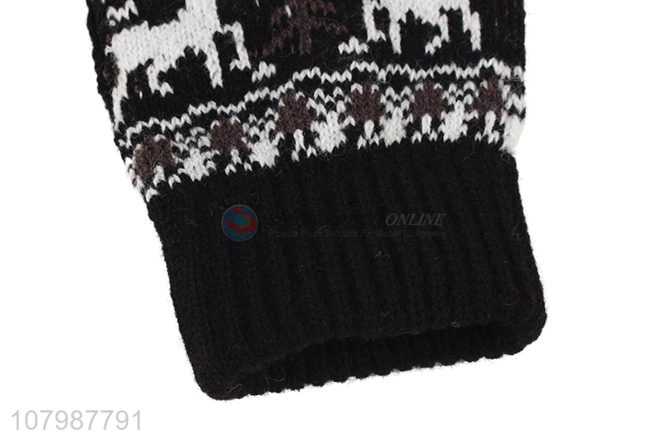 China market single-layer jacquard ladies knitted gloves for winter