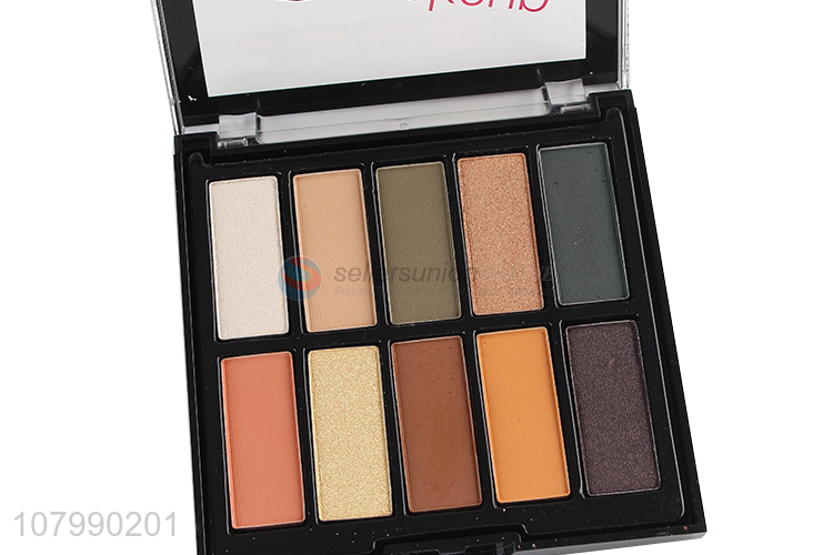 New arrival 10 colors eyeshadow palette shimmer waterproof eyeshadow set