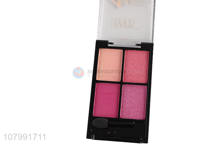 New Arrival Ladies 4 Color Glitter Eyeshadow Palette With Brush