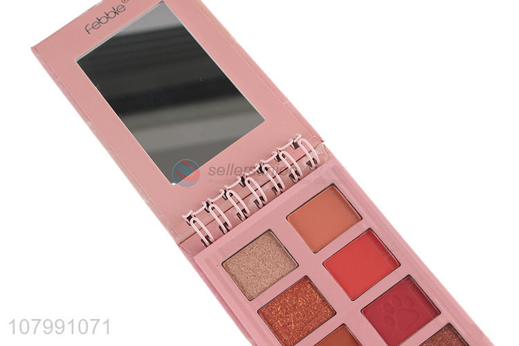 Fashion Coil Book Shape 8 Colors Eyeshadow Palette With Mirror