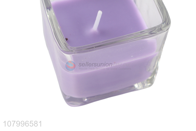 Custom Glass Cup Candle Lavender Scented Candle For Air Fresher